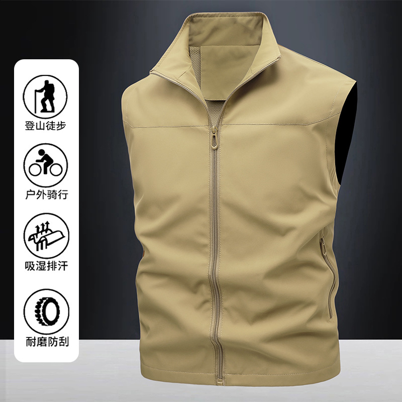 Verano montaña pesca al aire libre fotografía herramientas chaleco chaleco fino a prueba de viento chaleco de comercio exterior hombres multibolsillo personalizado