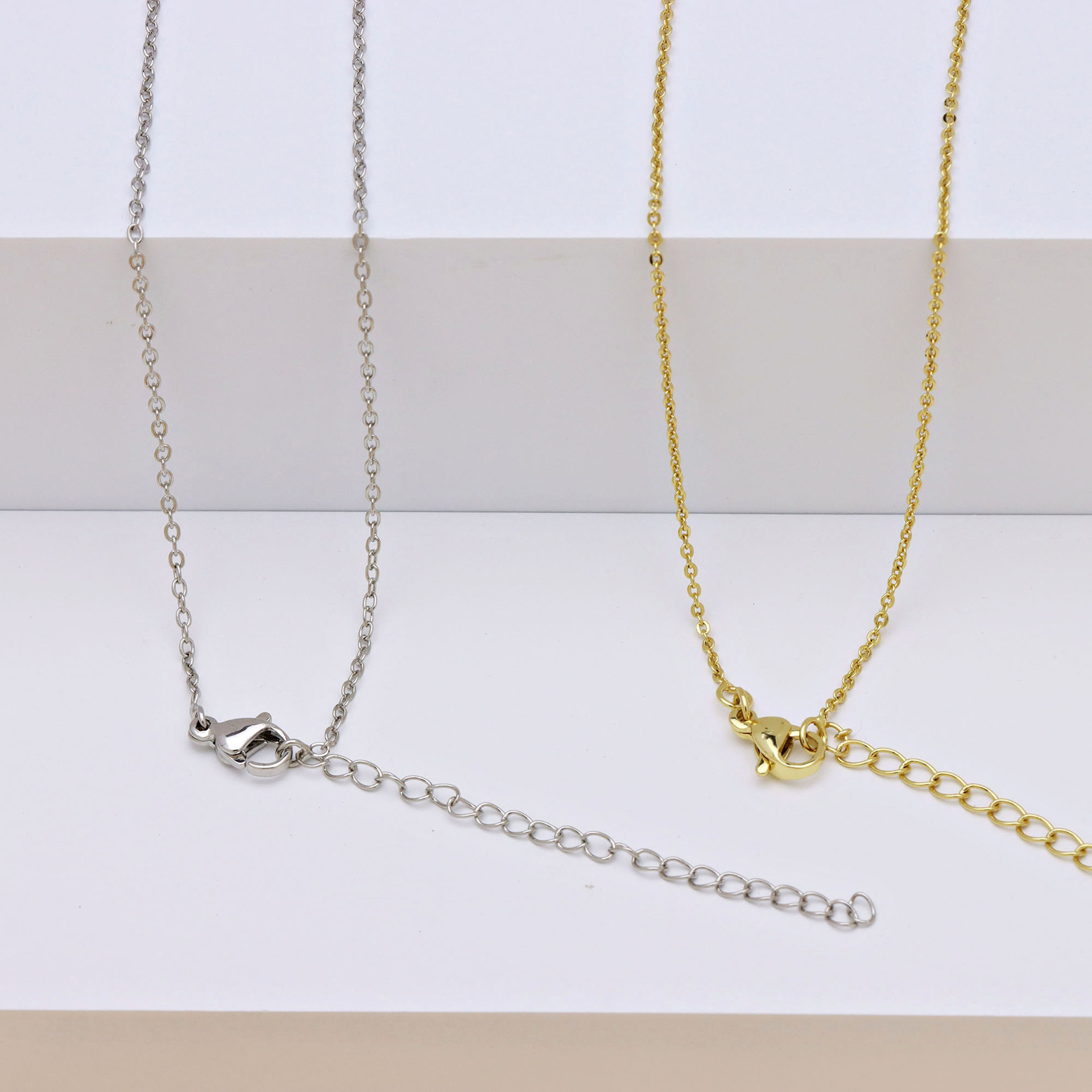 6g Weight 18K Gold Plated Plating Material Necklace Classification Copper Chain Material cable chain, box chain Chain Type 1 Piece Quantity Daily Occasion Copper Material Solid Color Pattern Women's Gender Simple Style, IG Style Style Copper 18K Gold Plated Solid Color Necklace 2