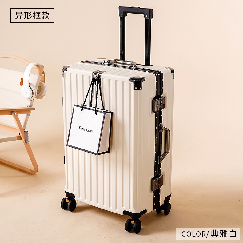 Marco de aluminio nuevo maleta de gran capacidad de tracción maleta de viaje fuerte y durable estudiante caja de cifrado maleta de ruedas universales