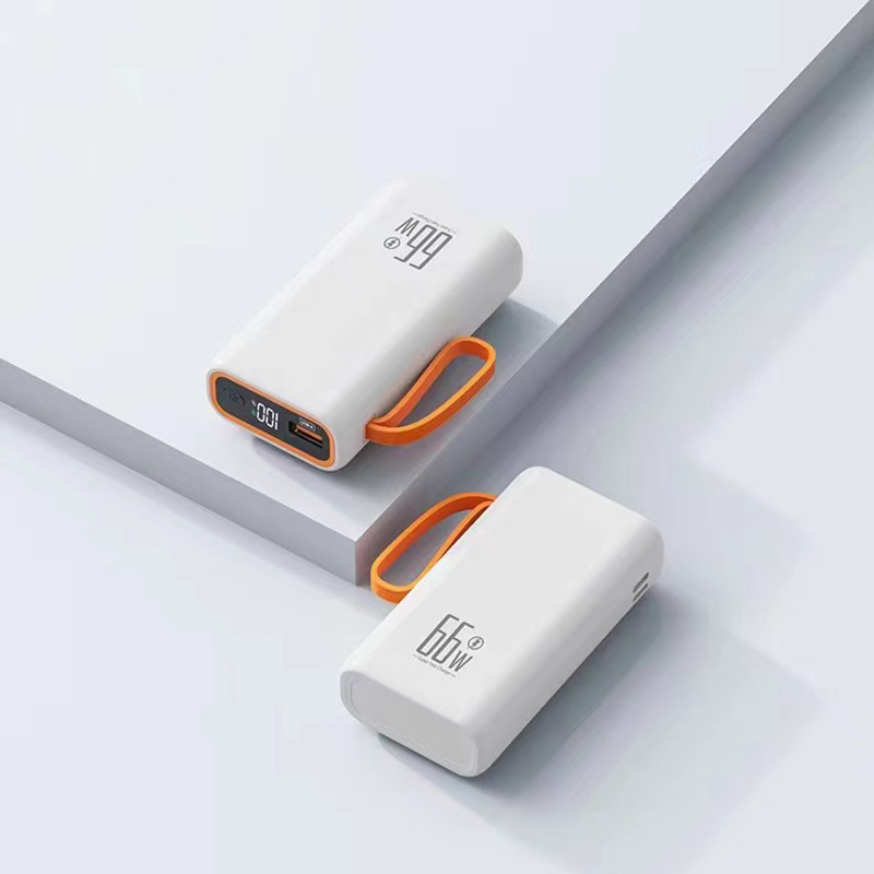 Cuerdas de transporte portátiles para viajes al aire libre, fuente de alimentación portátil compacta y portátil de alta capacidad, 66w, cable de carga rápida, aplicable