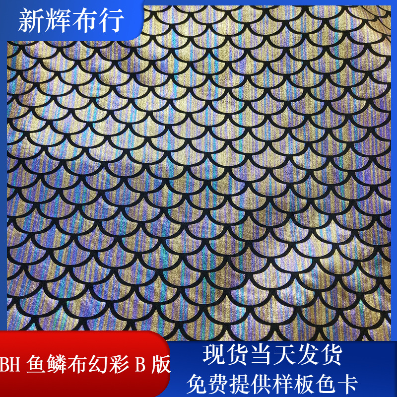 现货BH鱼鳞布幻彩 装饰工艺品网布 服装鞋帽包袋网布