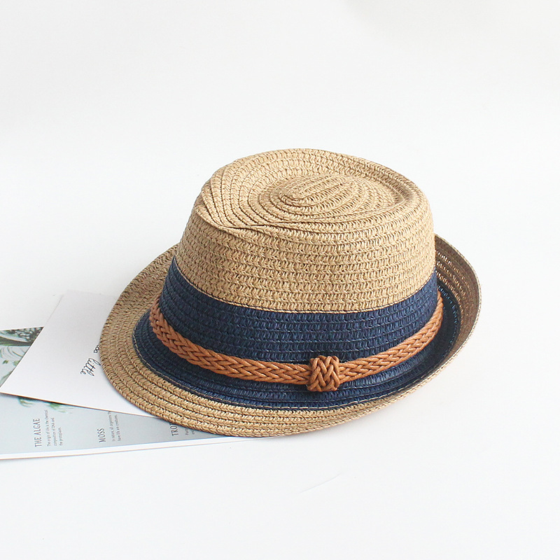 Children Unisex Fashion Color Block Crimping Straw Hat display picture 7