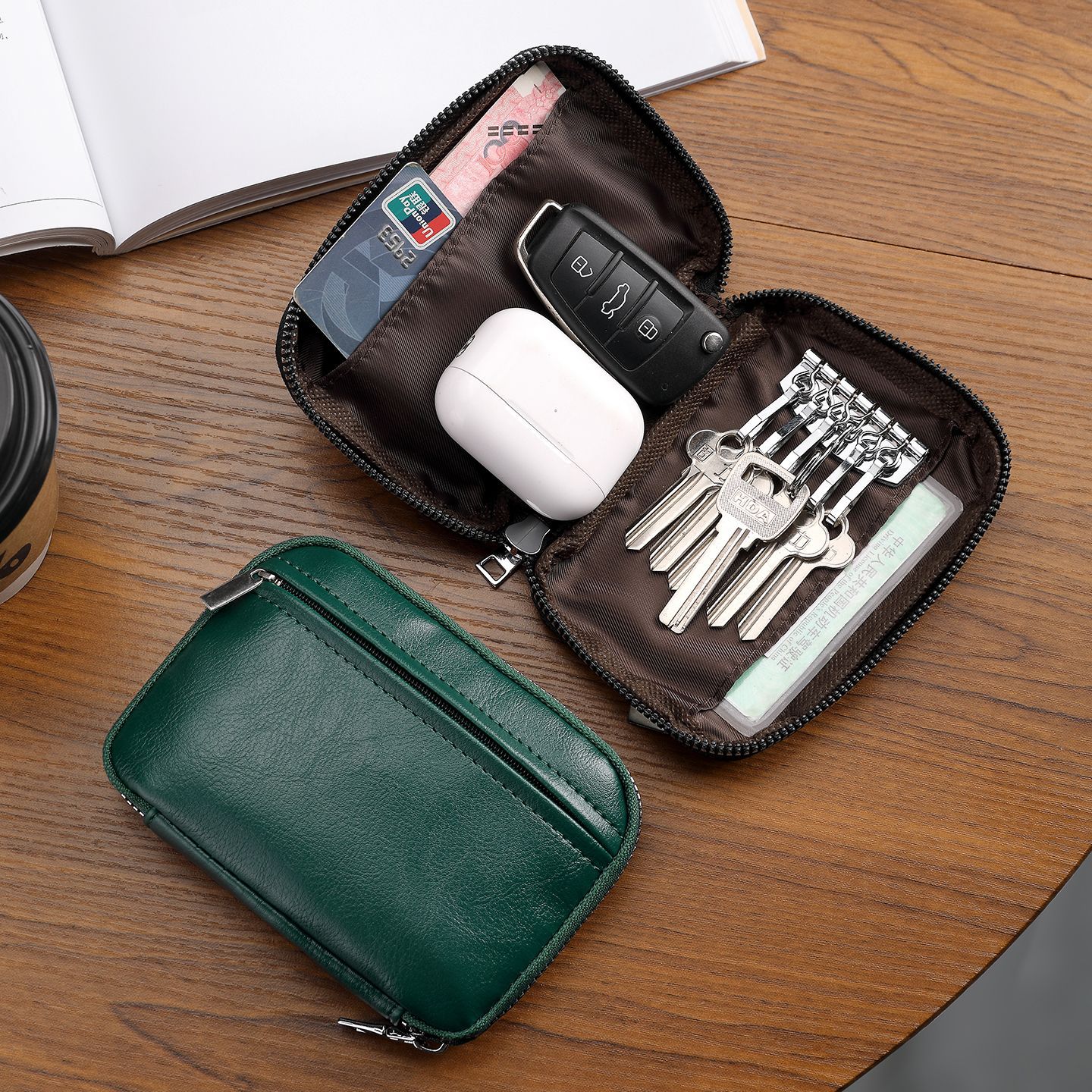 Men's Key Bag 2026 New Model Genuine Soft Leather Texture Large Capacity Zipper Key Storage Bag Multifunctional Key Bag