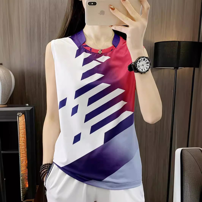 Sleeveless Vest Quick-drying Clothes Men's and Women's Running Sports Leisure T-shirt Couple's Volleyball Table Tennis Badminton Suit 6006