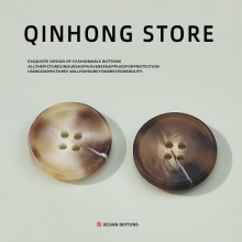 树脂纽扣大衣风衣外套扣四眼圆形花纹扣15-2.8MM多尺寸可刻logo