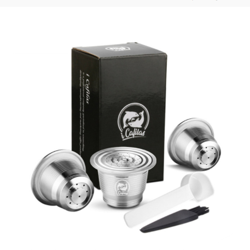 Foreign trade compatible nespresso coffee capsule shell stainless steel round hole Nestle capsule coffee filter cup suit
