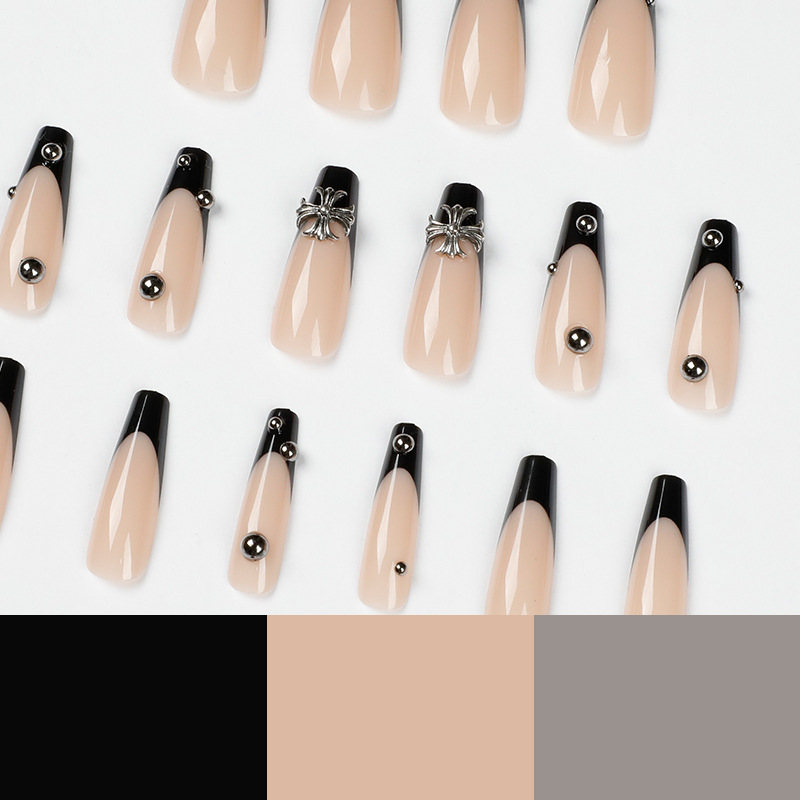 Oscuro largo Ballet Cruz desgaste esmalte de uñas parche al por mayor de uñas esmalte de uñas terminado uñas