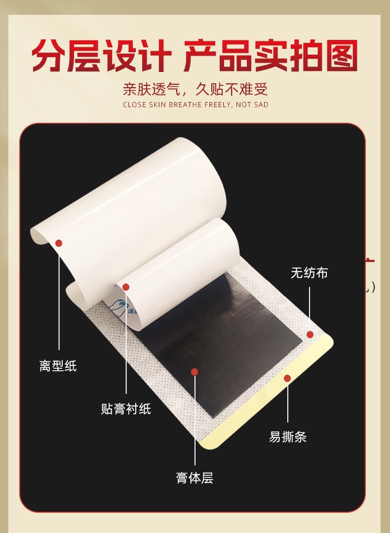 Traditional Black Herbal Plaster Patch with Nanyang Mugwort for Neck Back Knee Joint Wellness specifications
