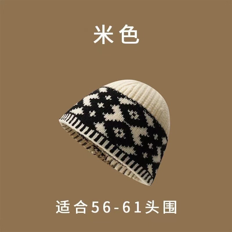 秋冬季女款显脸小针织毛线帽时尚潮流冷帽2025新款超好看菱格帽子|undefined