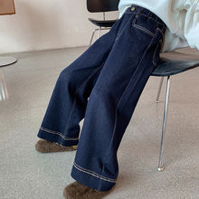 女童裤子秋冬款2025新款洋气女孩秋季休闲长裤儿童加绒加厚牛仔裤