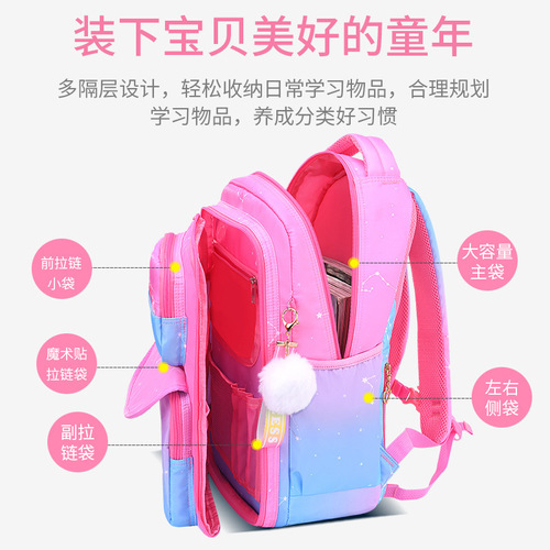 2024 Cross-border Lightweight Back Support Girls Training School Bag for Girls from Grades 1 to 6