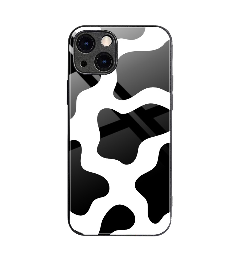 Suitable for iPhone 15 Cow Pattern Phone Apple 14 Creative Instagram Minimalist Glass Case_voghion.com
