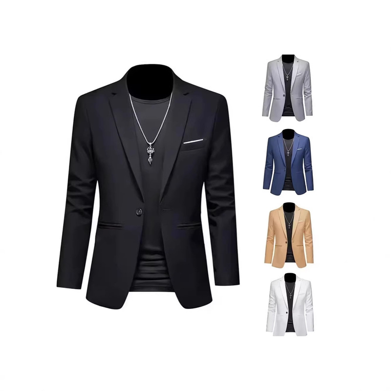 Men's Fashion Casual Boutique Suit Jacket Autumn Business Slim-Fit Single-Button Suit Solid Color Formal Shirt Men's Fashion Casual Boutique Suit Jacket Autumn Business Slim-Fit Single-Button Suit Solid Color Formal Shirt