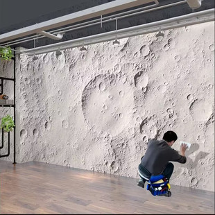 3D Stereo Concave and Convex Moon Surface Wallpaper Retro Industrial Style Restaurant Internet Celebrity Bar Cement Live Broadcast Room Wallpaper