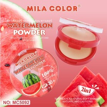 跨境爆款Mila color双层粉饼 细腻亲肤自然裸妆持久立体粉饼批发