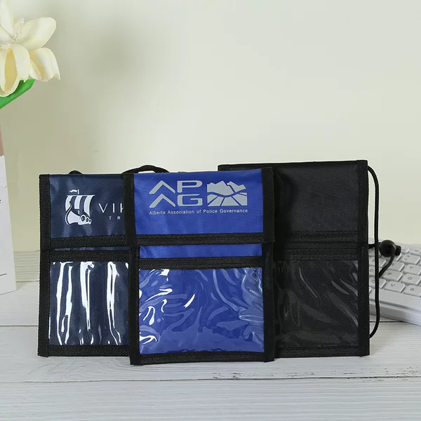 European and American Cross-border Hanging Strap Printing Exhibition Cross-body Document Bag Waterproof Oxford Cloth Pen Bag Hanging Neck Document Bag Manufacturer