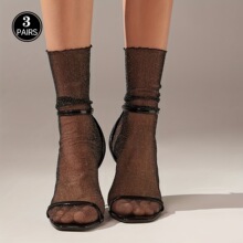 J 16411 Transparent Mesh Socks ͸����ɴ�� ŷ���羳����ѷ