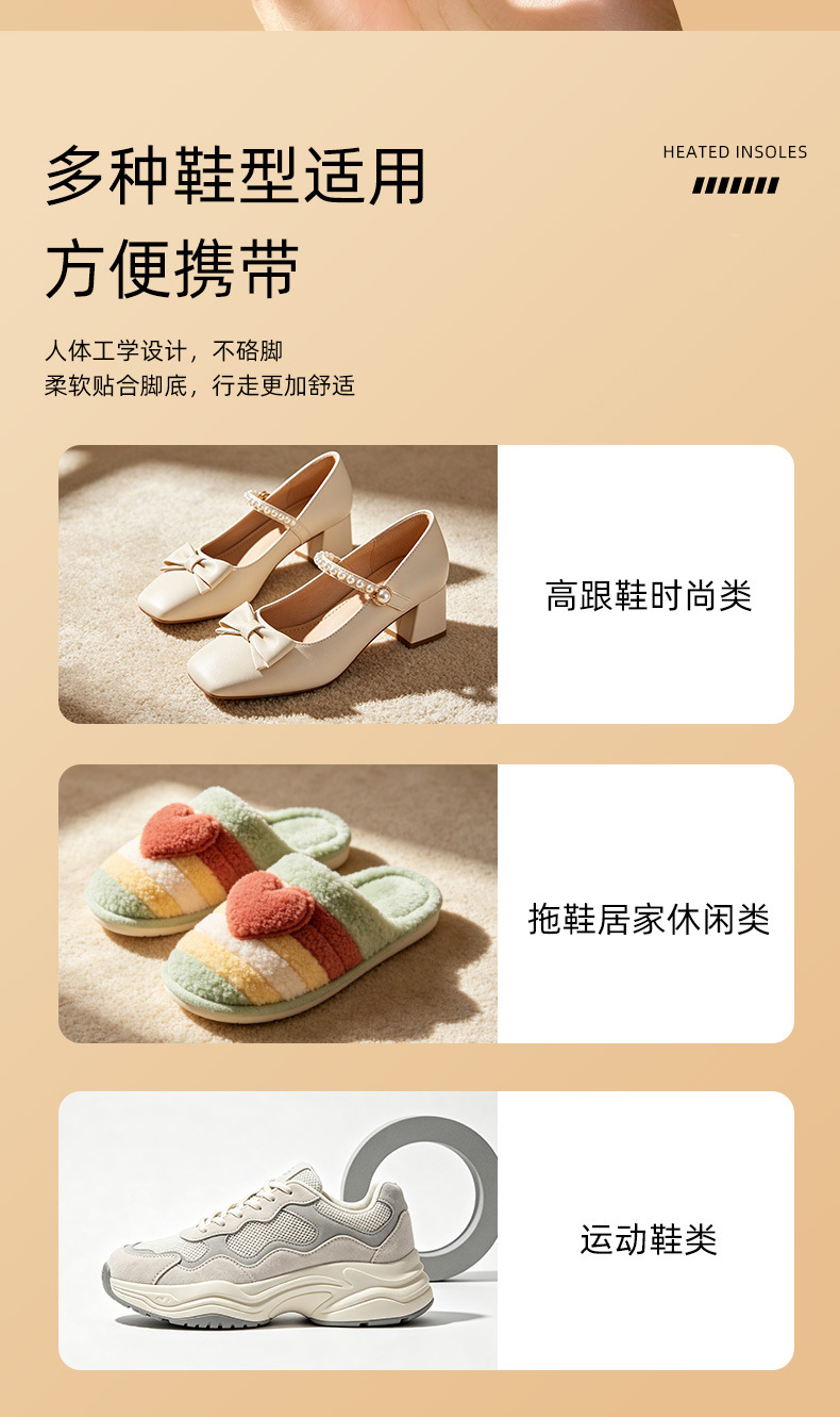 Self-Heating Mugwort Shoe Insoles 8-10 Hour Warm Foot Pads for Winter Adults in use