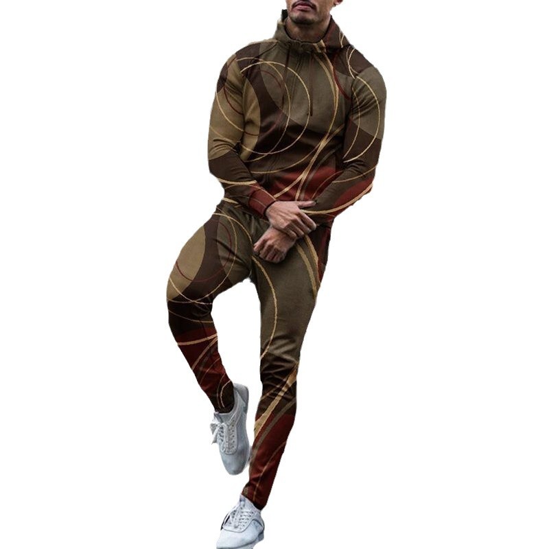 Otoño American High Street Casual Sports Suéter de cremallera de diseño de tendencia para hombres Pantalones MF008-ML1