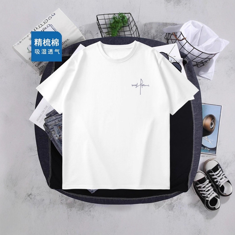 2025 Loose Hong Kong Style Xinjiang Short-Sleeved T-Shirt Men's Trendy Brand Trendyy Simple Printed Tops for Couples and Men 2025 Loose Hong Kong Style Xinjiang Short-Sleeved T-Shirt Men's Trendy Brand Trendyy Simple Printed Tops for Couples and Men