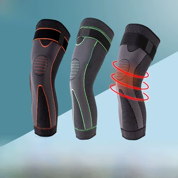 Long Sports Knee Pads Warm Basketball Running Cold-proof Knee Pads Adult Knitted Riding Long Strap Knee Pads