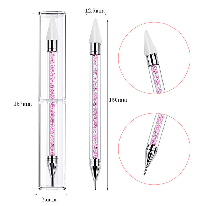 Nail art dotting pen, acrylic double-ended rhinestone applicator, adhesive nail tool, nail art crayon, non-sticky nail tool Nail art dotting pen, acrylic double-ended rhinestone applicator, adhesive nail tool, nail art crayon, non-sticky nail tool