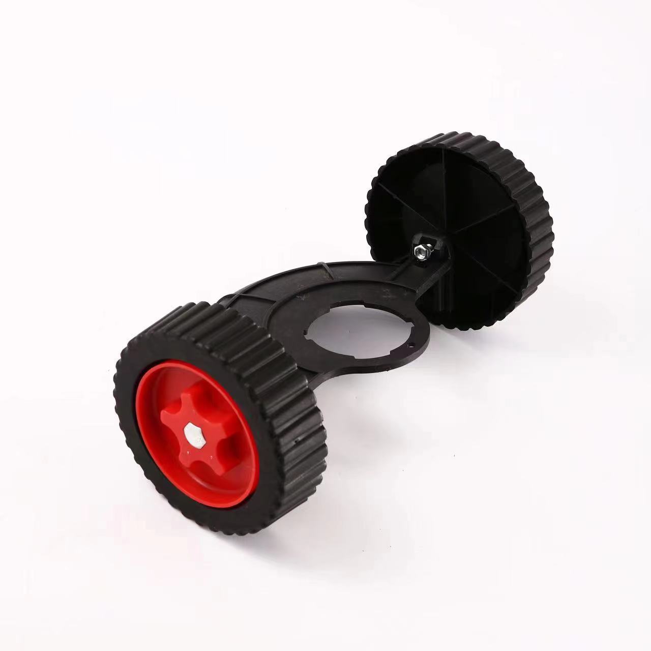 Empuje manual de la máquina de deshierbe de jardín de la batería de litio eléctrico accesorios de la rueda del cortacésped ruedas auxiliares marco de soporte del motor de gasolina