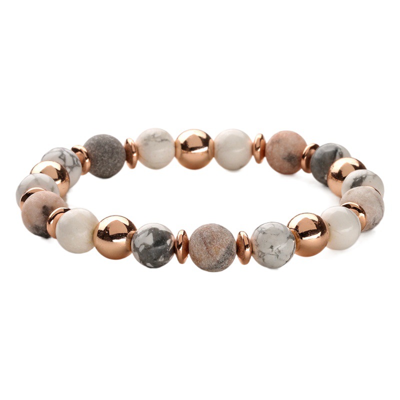 Venta caliente transfronteriza pulsera de piedra natural pulsera de aromaterapia de aceite esencial Amazon Venta caliente pulsera de cebra Rosa fabricante