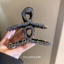 2023原创设计个性满钻水晶镂空爱心发夹时尚设计轻奢风鲨鱼夹抓夹