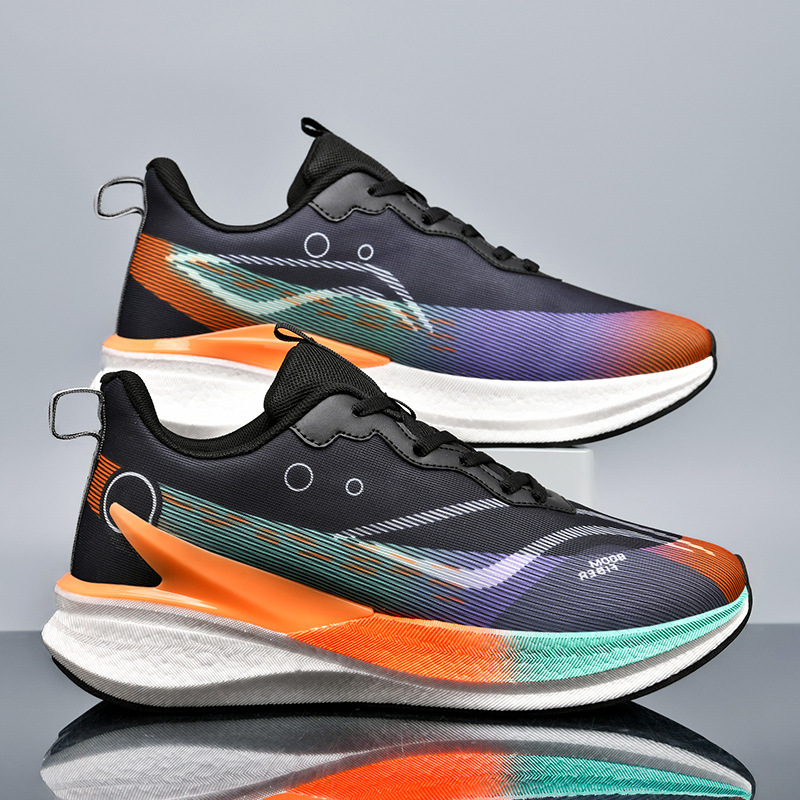 2025 nuevo verdadero explosión de suela suave amortiguador zapatos de carreras de velocidad, hombres y mujeres adolescentes respirables desgaste antideslizante zapatillas de deporte