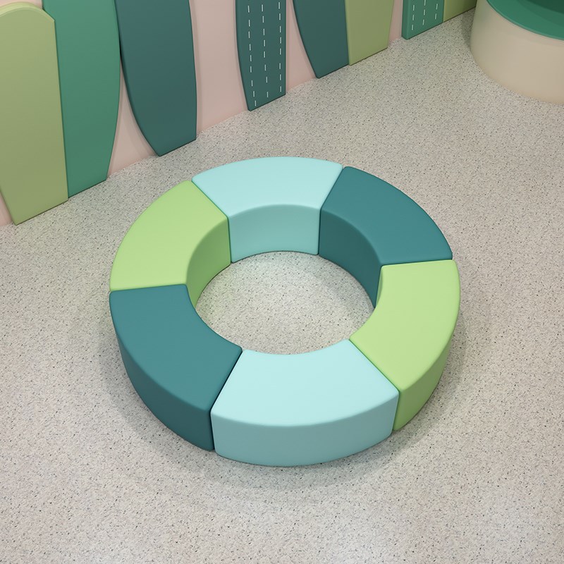 网红弧形造型沙发凳异形柱子软包围凳拼接沙发椅创意曲线长换鞋