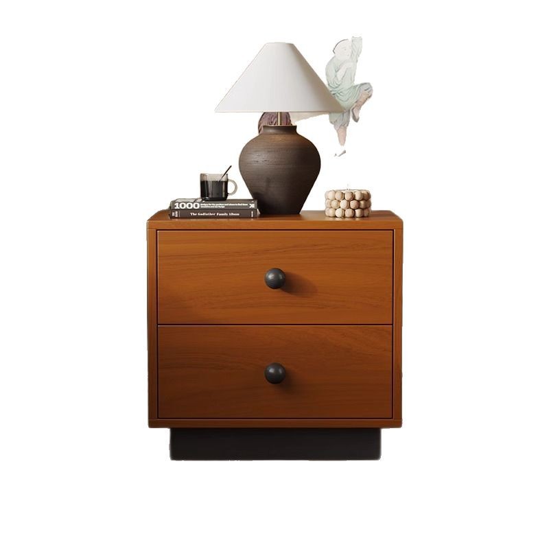 Mesita de noche de madera maciza medieval Dan Fansi Mesita de noche de dormitorio familiar de estilo retro moderno simple, pequeña sensación de alta gama