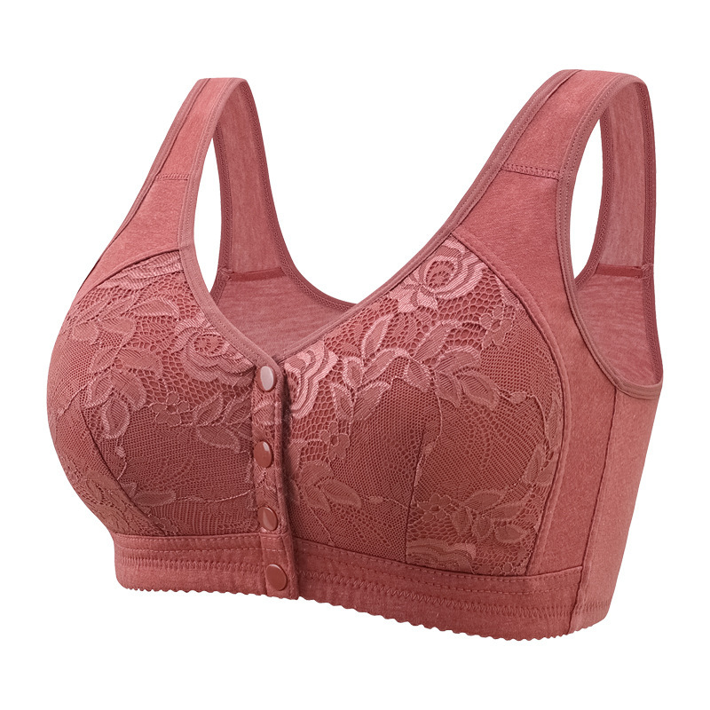 Lace Underwear for Middle-aged and Elderly New Style No Steel Ring Vest Skin-friendly Thin Comfortable Front Buckle Women's Bra for Mother Lace Underwear for Middle-aged and Elderly New Style No Steel Ring Vest Skin-friendly Thin Comfortable Front Buckle Women's Bra for Mother