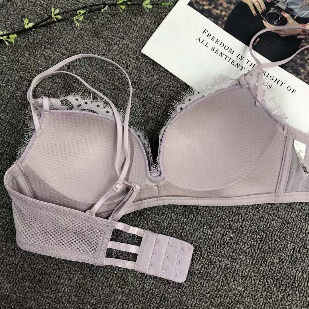 Sujetador de encaje hueco cintura ajustable que adelgaza el sujetador pequeño pecho empuja hacia arriba la ropa interior cómoda empuja hacia arriba el sujetador sin costuras image 5