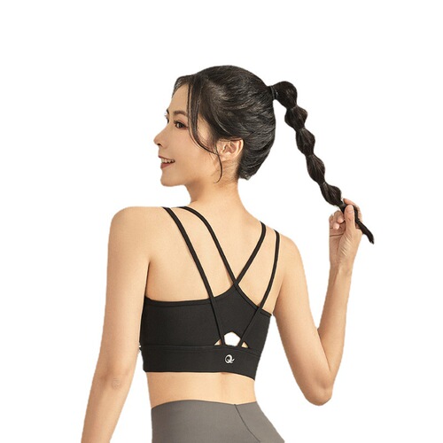 Cross-training beauty back support sports bra for women, summer new model, high-intensity shockproof yoga fitness running narrow shoulder strap sports top
