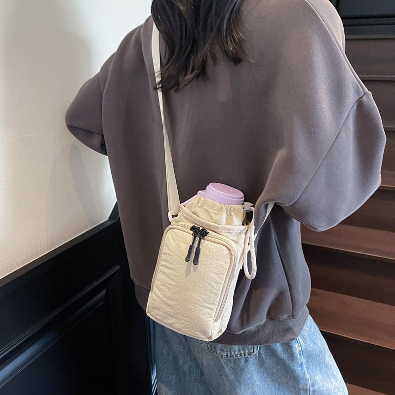 Foreign Trade Nylon Water Cup Phone Bag for Women, Crossbody New Fashion Phone Bag for Women, High-End Korean Style Simple Small Bag