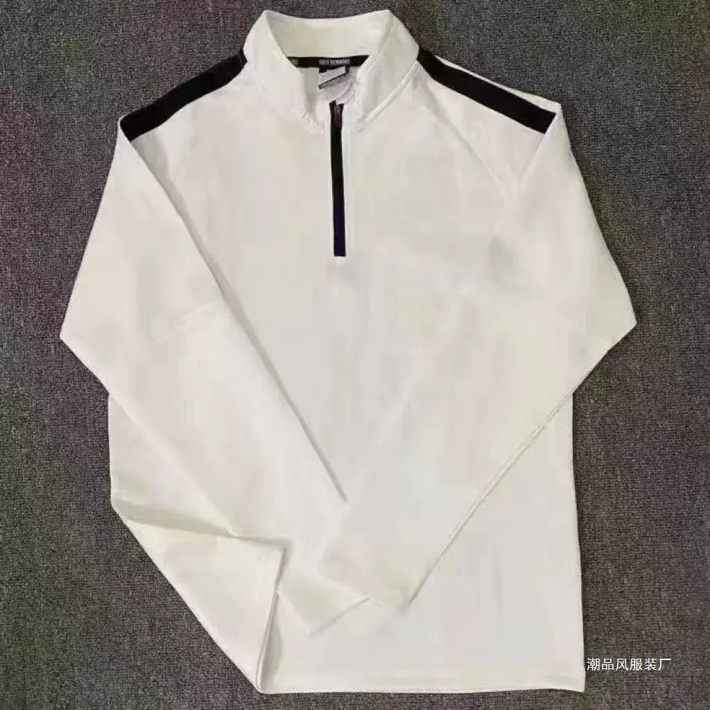 运动服简约长袖男速干训练宽松长袖半拉链跑步休闲上衣新款运动服