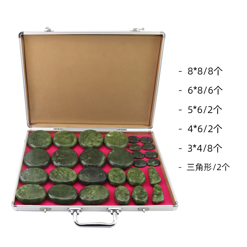 Masaje de oliva de jade calentamiento de masaje de todo el cuerpo calentamiento de temperatura constante Masaje de oliva de jade calentamiento conjunto