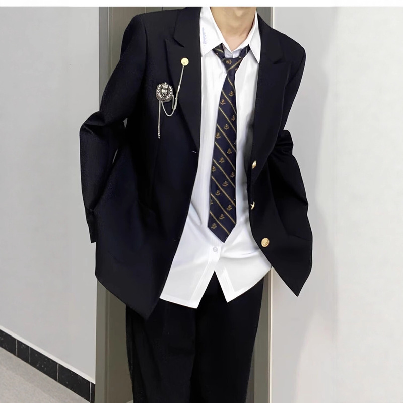 Men's Dk Suit Jacket Japanese College Style Unisex Blazer Versatile Japanese College Style Outerwear