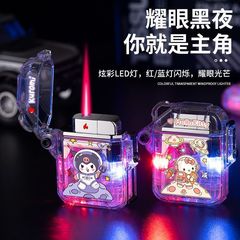 New waterproof transparent flashing light Sanrio Astronaut Kuromi windproof lighter inflatable gift for boyfriend