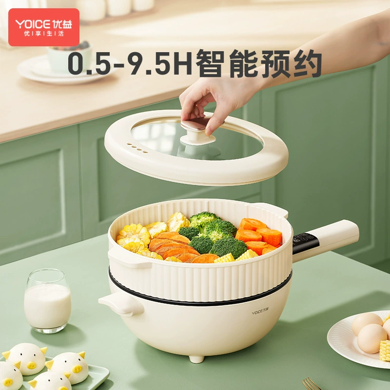 优益 Электрическая воковая плита, Электрический cooker, многофункциональная бытовая кастрюля для общежития, вок для жарки, маленькая паровая встроенная