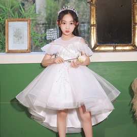 儿童礼服2026夏女童荷叶边超仙纱裙生日宴洋气公主裙童模走秀礼服