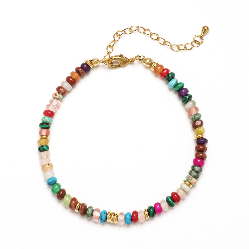 1 Piece Quantity Vintage Style Color Block Stainless Steel Natural Stone Bracelets In Bulk