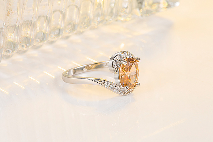 Fashion Geometric Copper Rings Plating Zircon Copper Rings