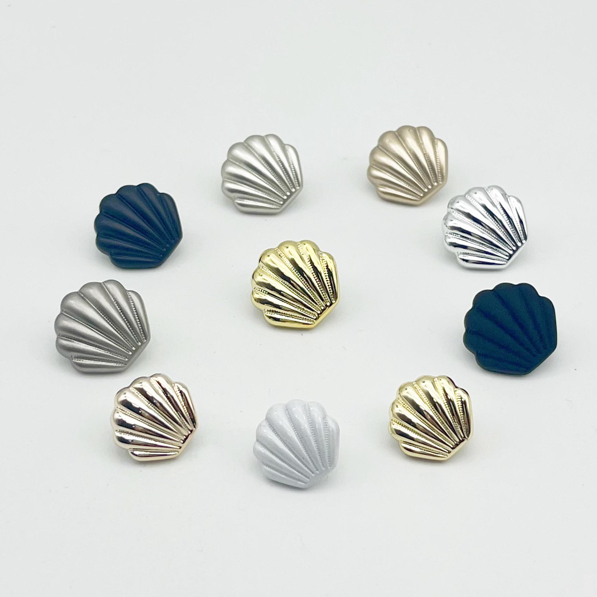 新款塑料贝壳形复古大衣外套毛衣扣高端ABS带脚纽扣多色厂家直销