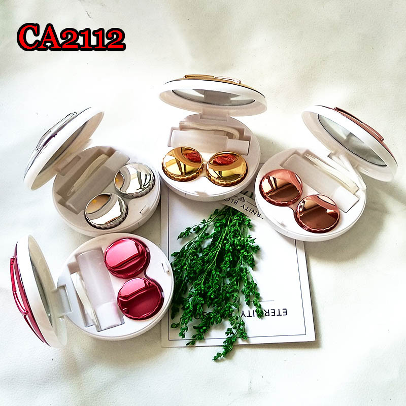 Factory Wholesale Round Marble Pattern Cosmetic Contact Lenses Box Contact Lens Case Storage Glasses Box Contact Lens Case Contact Lens Case display picture 6
