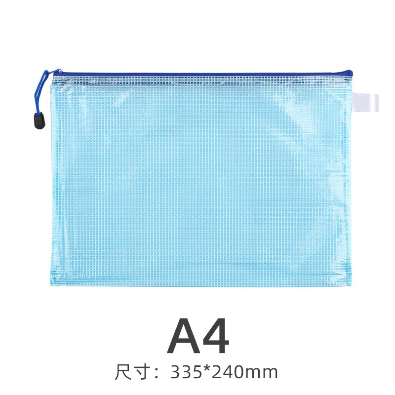 Logo imprimible bolsa de archivo de malla personalizada A4 oficina transparente bolsa de cremallera portátil bolsa de datos de estudiantes al por mayor