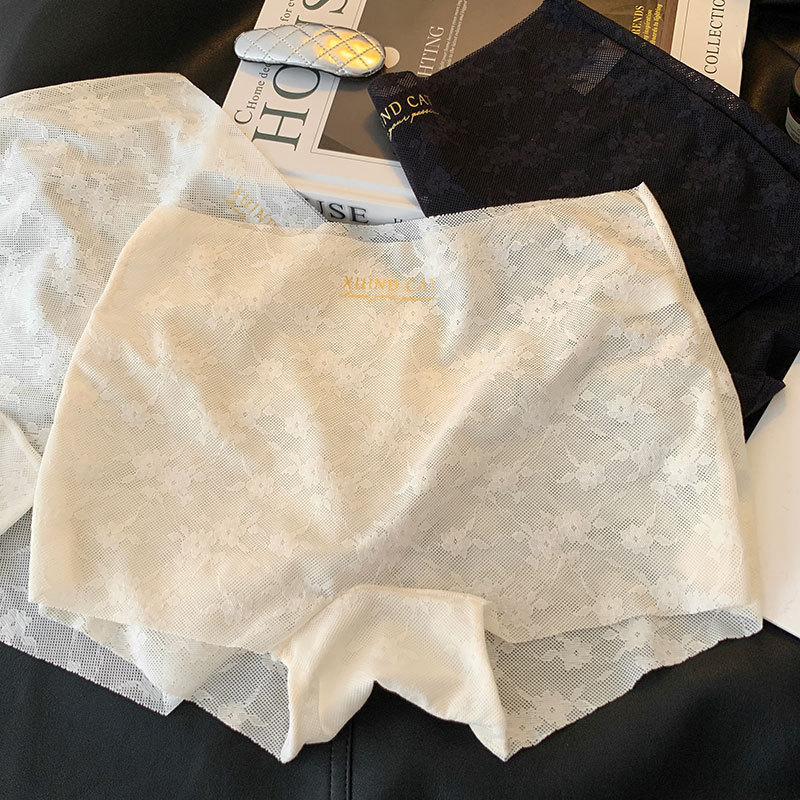 French Style Four Corner Boxer Anti-glare Sexy Lace Pure Desire Underwear Women's Mid-waist Pure Cotton Crotch Breathable Spring and Summer Underwear French Style Four Corner Boxer Anti-glare Sexy Lace Pure Desire Underwear Women's Mid-waist Pure Cotton Crotch Breathable Spring and Summer Underwear