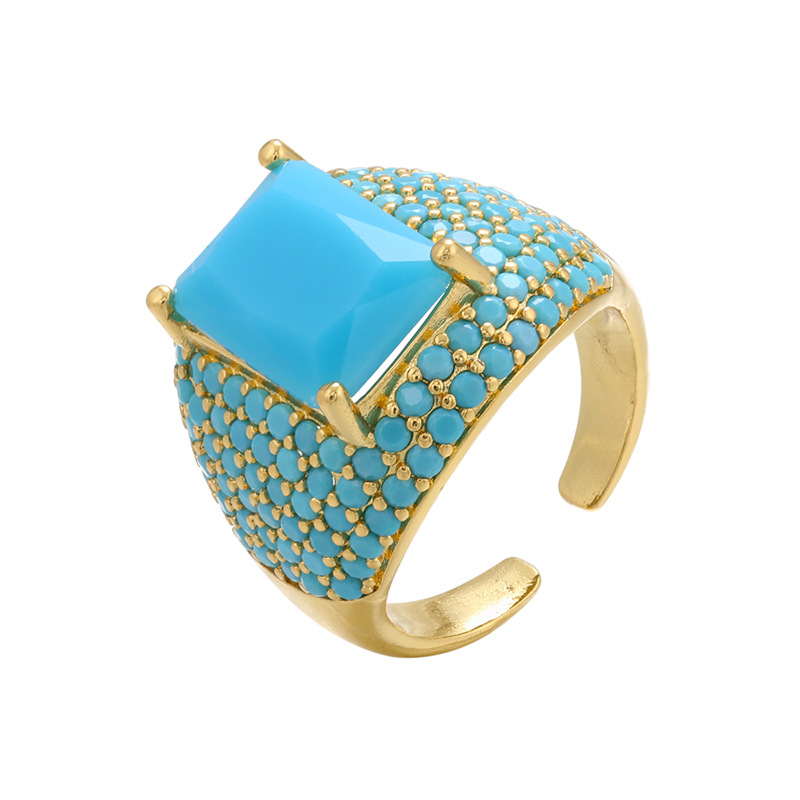 8g Weight Zircon Inlay Material Festival Occasion Copper Material Geometric Pattern Women'S Gender Plating Design Fashion Style White, Purple, Green, Gold Color Copper Plating Geometric Zircon Copper Rings 7