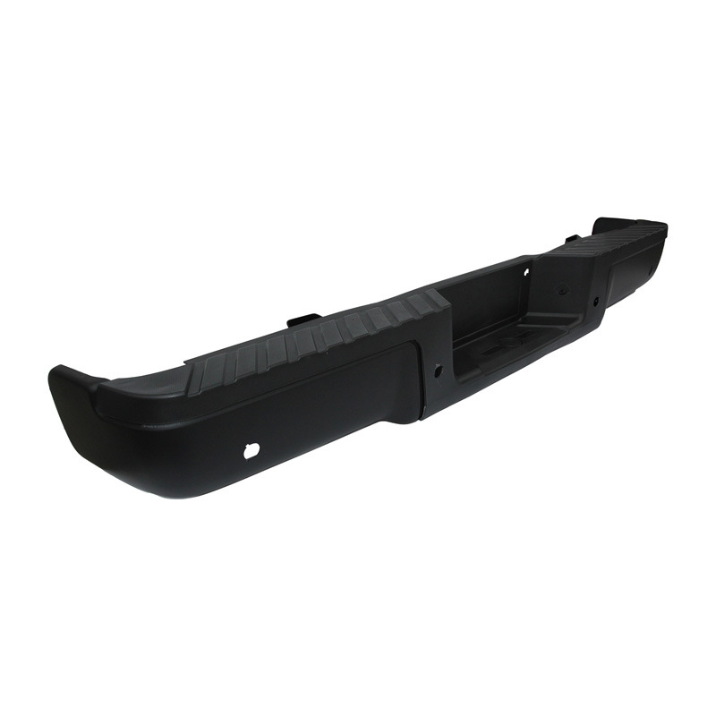 Parachoques trasero compatible con Ford F-150 2009-2014, modelo original negro con ensamblaje de orificio para radar.